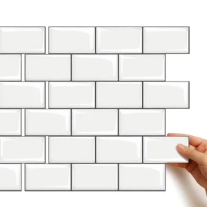 Modern Household White Self-Adhesive 3D Epoxy Waterproof PVC Wall Stickers Wallpaper