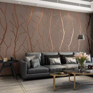 Modern Interior Non Woven Wallcovering for Living Room Room Bedroom Background 3D Branch Wall Paper Rolls