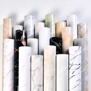 Modern Kitchen & Bathroom Countertop Oil proof Gray Waterproof Self adhesive PVC Wallpaper Beautification for Commercial Use