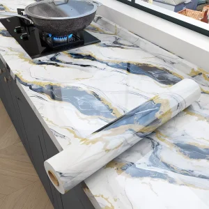 Modern Kitchen Bathroom Self-Adhesive PVC Oil Proof Mould-Proof 3D Geometric Pattern Wallpaper Stickers Apartment Home Household