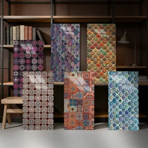 Modern Laminated PVC Foam Self Adhesive Waterproof Wall Panels & Roll Paper for Bathroom and Home Wall Decor