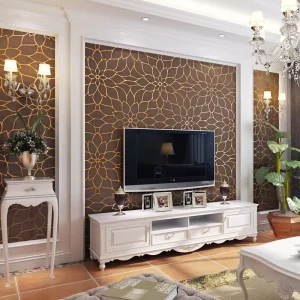 Modern Living Room Sofa Bedroom Wallpaper for Walls 3D Thicken Non woven Suede Geometric Lattice TV Background Wall Paper Rolls