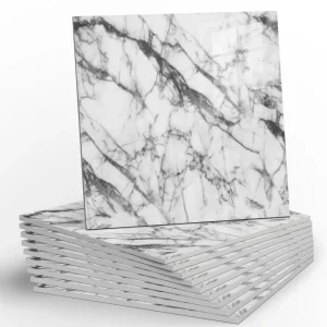 Modern Luxury 30*30CM Easy Installation Marble Wall Paper Moisture-Proof PVC Plastic Decorative Wallpaper for Kitchen Bathroom
