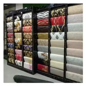 Modern Luxury Embossed PVC Wallpaper Waterproof New Design for Bedroom and Hotel
