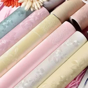 Modern Luxury Glitter Glossy Kitchen Cabinet PVC Wallpaper Pink Color Waterproof Self Adhesive Peel Stick Household