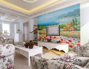 Modern Luxury Synthetic Paper Living Room Wallpaper UV Printing Eco-Friendly Waterproof CMYK Color Matt Decorative Decor