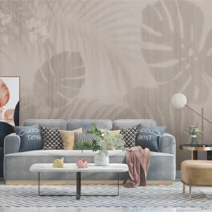 Modern Luxury Waterproof Foliage Pattern 3D Adhesive Wallpaper Roll for Hotel Living Room Bedroom ECO Friendly Customizable