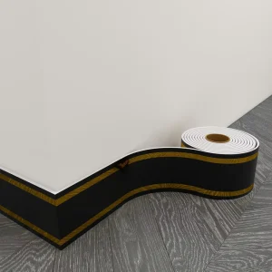 Modern Marble Style PVC Skirting Line Wall Sticker Self Adhesive Base Trim Waterproof for Home Decoration