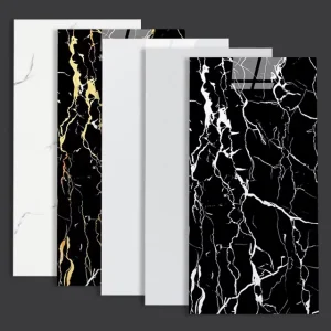 Modern Marble Tile Sticker Wallpaper Waterproof Moisture Resistant PVC Self Adhesive Aluminum Plastic Panel for Bathroom Living