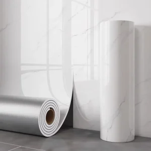 Modern Marble Wallpaper Roll Self Adhesive Peel and Stick PVC Waterproof Moisture Proof for Kitchen Bathroom Hotel School