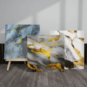 Modern Marble Wallpaper Self Adhesive Peel & Stick 3D Wall Panels for Bathroom Vanity Wall Decor