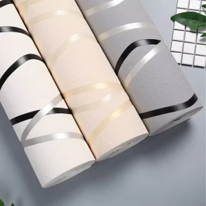 Modern Minimalist 3D Curved Striped Wallpaper for Living Room Background Bedroom Minimalist Thickened Wallpaper