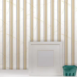 Modern Minimalist 3D Striped Glossy Simulated Marble Wallpaper Geometric Stripe PVC Vinyl Wallpaper