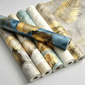 Modern Minimalist Eco friendly Custom Back Ground Wall PVC Vinyl Wallpaper Waterproof Fire Rated Home Wall Decor