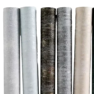 Modern Minimalist Striped PVC 4H Hardness Peel and Stick Textured Smoke Proof Wallpaper for Hotel Use