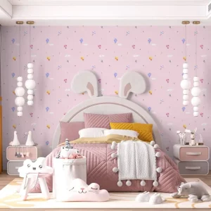 Modern Minimalist Wallpaper Study Bedroom Children’s Room Princess Room Cartoon Pattern Background Wall Wallpaper