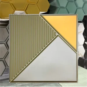 Modern PVC Embossed 3D Panel Sticker Easy Installation Waterproof Wall Decorative Sticker for Bedroom Living Room Household