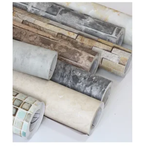 Modern PVC Peel and Stick 3D Brick and Stone Wall Paper Roll for Bedroom TV Background Kitchen & Outdoor Use