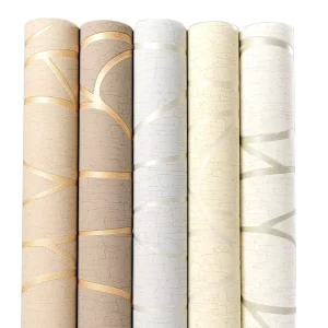 Modern PVC Wallpaper Roll for Living Room Bedroom Home Decoration Silver Wallcovering for House Interiors