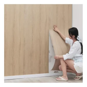 Modern PVC Wood Grain Self Adhesive Wallpaper DIY Cuttable Indoor Wall Sticker
