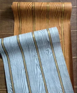 Modern PVC Wood Grain Self-Adhesive Waterproof Household Wallpaper for Bedroom Living Room Hotel Apartment Hall