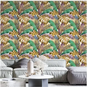 Modern Peel Stick 3D Wallpaper Home Decoration Rustic Waterproof PVC Leaf Wall Paper Decor for Living Room Dining Room Walls