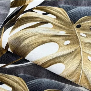 Modern Peel Stick 3D Wallpaper Rolls Rustic Waterproof PVC Leaf Wall Paper Decor for Living Room Dining Room Walls