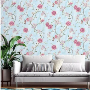 Modern Peel Stick Wallpapers Home Decoration Rustic Vine 3D Flower Wallpaper for Living Room Luxury Bedroom Wall Decor