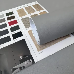 Modern Peel and Stick Wallpaper Solid Color PVC Decor Film Matte Grey for Bedroom Bathroom Furniture and Hotel Use