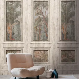 Modern Photo Wallpaper Murals Beige Green Non Woven Vinyl Floral Sound-Absorbing Villa Basement Bedroom Hospital