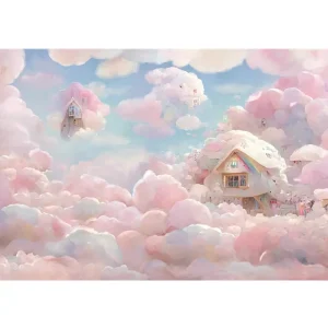 Modern Pink Theme Fantasy Princess 3D 8D Wall Fabric Waterproof and Soundproof Bedside Cover for Girls and Baby Bedrooms