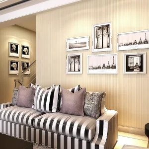Modern Plain Solid Non Woven Wallpaper For Home Decor Living Room Bedroom Background Stripes Wall Paper