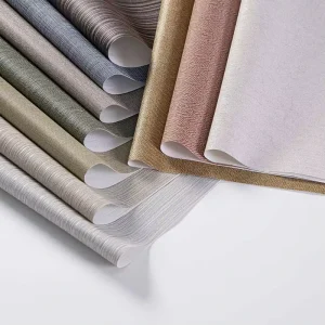 Modern Premium Textured Fabric Wallpaper PVC Floral Design Waterproof for Elegant Interior for Bedroom Hall Hotel