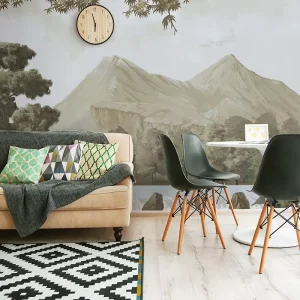 Modern Scenery Wall Mural Waterproof Easy DIY Living Room Bedroom Wall Decoration River Forest Mountain Natural Landscape