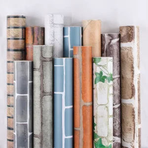Modern Self Adhesive Decorative Wallpaper Easy to Apply Brick Printed Stick Paper Embossed Waterproof for Hospital Use