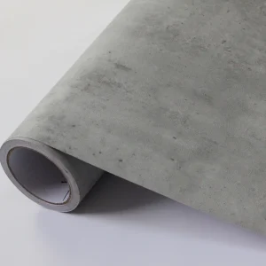 Modern Self Adhesive ECO-Friendly Matte Cement Ash Texture Waterproof Wallpaper Bathroom Apartment School Hall Household Kitchen