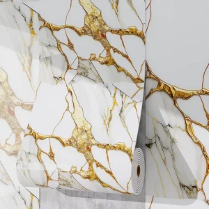 Modern Self adhesive PVC Wall Stickers Waterproof Oil Proof Marble 3D Wall Panels for Kitchen Home Decoration