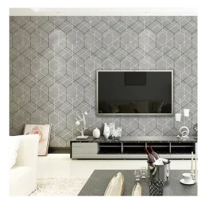 Modern Simple 3D Lattice Non Woven Wallpaper Geometric Interior Wall Decorative Wallpaper for Living Room Bedroom for Hotel