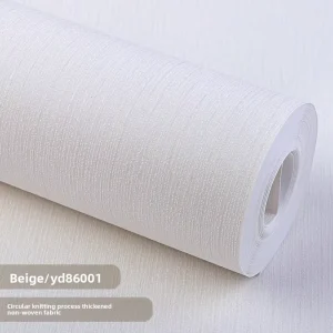Modern Solid Color Milk Tea Colored Non Woven Linen Textured Wallpaper Non Self Adhesive for Living Room Bedroom More Beige