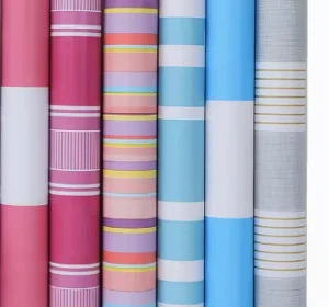 Modern Striped PVC Self Adhesive Wallpaper Peints Murals Wallpaper Rolls Papiers Peints Papier Peint Mural Wallpaper Factory