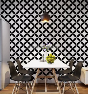 Modern Style Black and White Geometric Pattern Decorative Wallpaper Home Decoration
