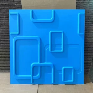 Modern Style Blue 3D PVC Wall Panels Waterproof and Durable Interior Decoration for Living Room