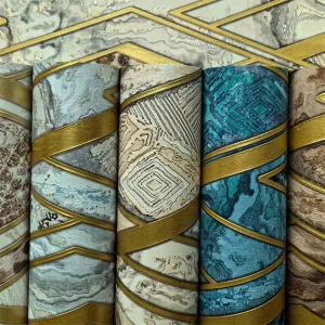 Modern Style Geometric Pattern PVC Vinyl Mural Wallpaper Home Decor Wallpaper 3D Wallpaper for Room