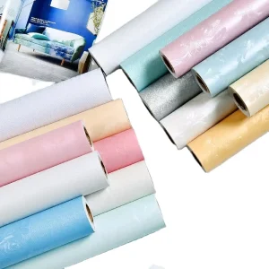 Modern Style Self Adhesive Peel Stick Wallpaper Waterproof Silk Embossed Wall Covering Removable Home Decorative Paper