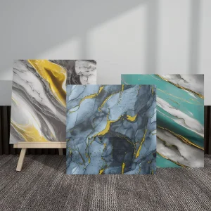 Modern Style Waterproof Marble Tiles Wall Sticker Glossy Vinyl Foam 3D Home Decoration Peel and Stick Wallpaper Papers