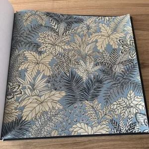 Modern Textured Fabric Wallpaper Non Woven Floral Design for Bedroom Hall Hotel