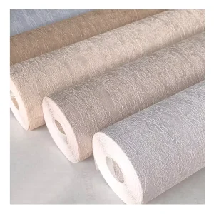 Modern Thickened Vertical PVC Wallpaper 330g Light Yellow Waterproof for Living Room Bedroom Hotel Use 5 Year Warranty Stripes
