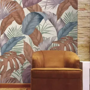 Modern Tropical Green Leaf Mural Custom Monstera Palm Waterproof Wallpaper Living Room Bedroom Boho Home Decor