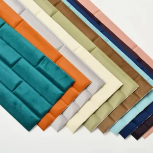 Modern Urban Style Leather Velvet Wall Sticker 3D Fluted Soft Peel Stick Bedroom Wallpaper Brick Texture Headboard