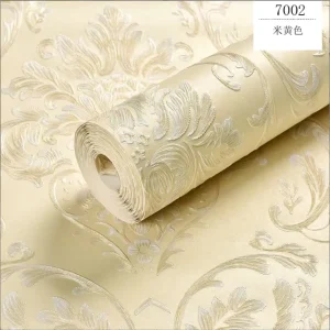 Modern Vintage Floral Botanical 3D Embossed Non-Woven Wallpaper Fireproof Waterproof for Bedroom Hotel Apartment Use